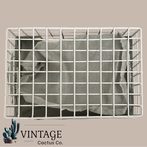 NWT! Rae Dunn Metal “Diapers” Storage Basket w/Fabric Liner NWT - Picture 6 of 8